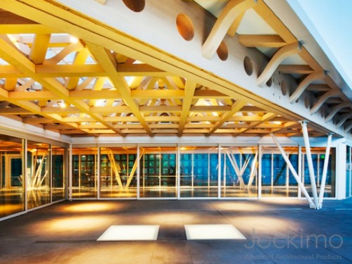 aspen art museum glass flooring panels   frosted